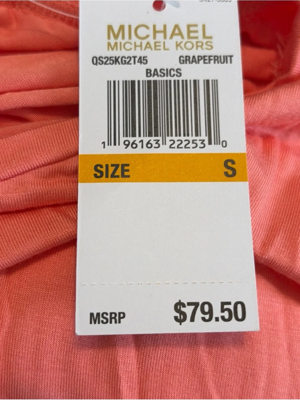 NWT Michael Kors Women’s Medium Grapefruit Sleeveless Logo Tank Top